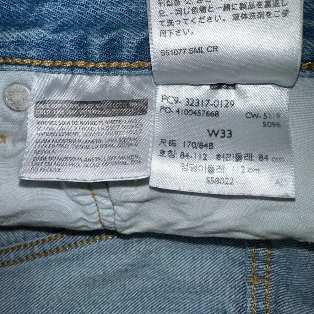 Levi’s 501 Distressed Denim High Rise Button Fly Shorts Womens 36” Casual Summer